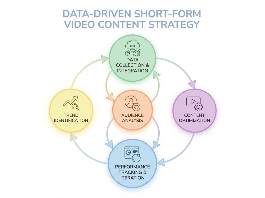 쇼츠제작 콘텐츠 분석 전략 개념도