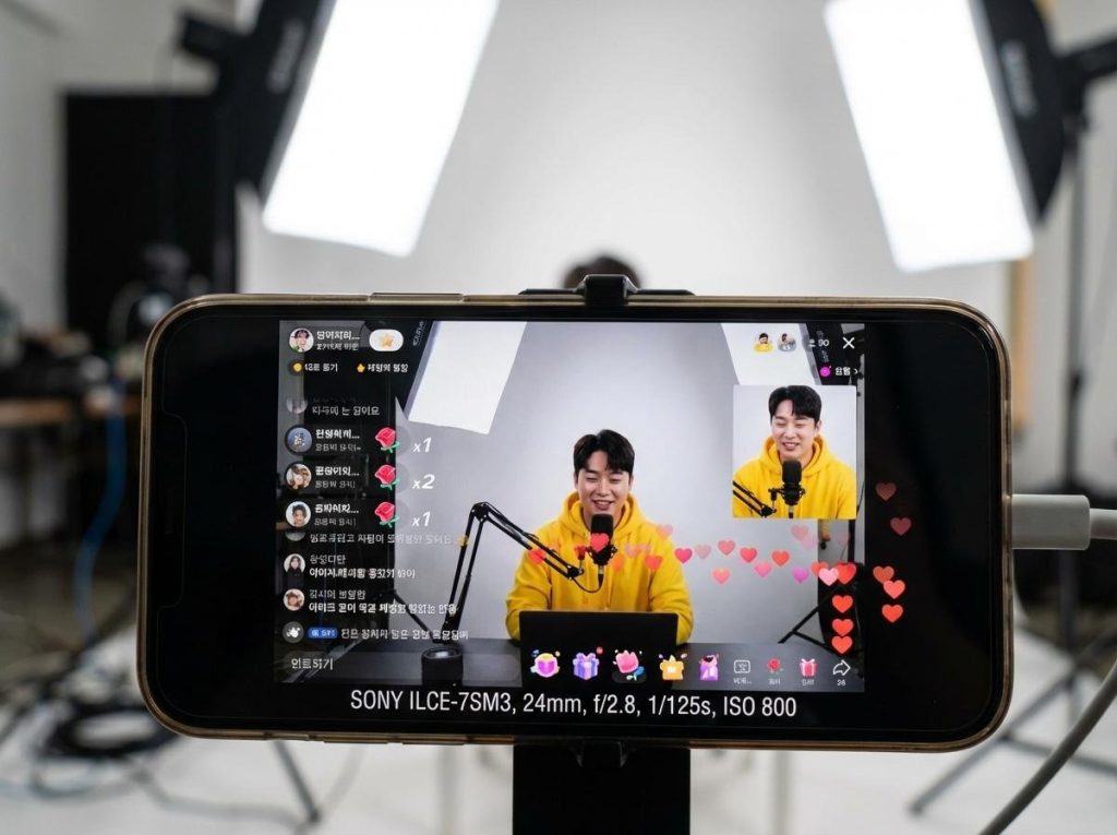 틱톡 라이브 방송 화면