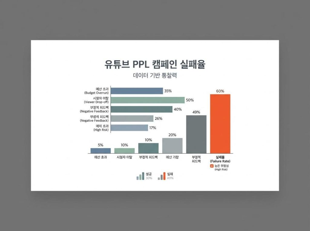 유튜브PPL 캠페인 실패 현황 그래프