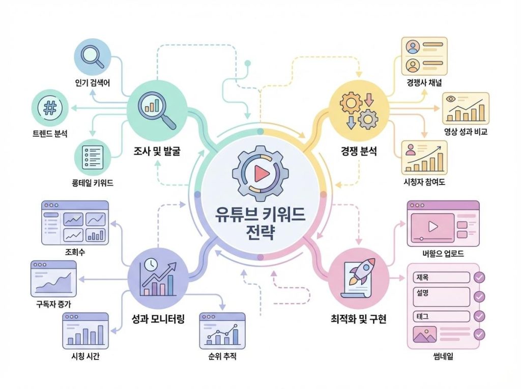 유튜브 키워드 선정 전략 인포그래픽